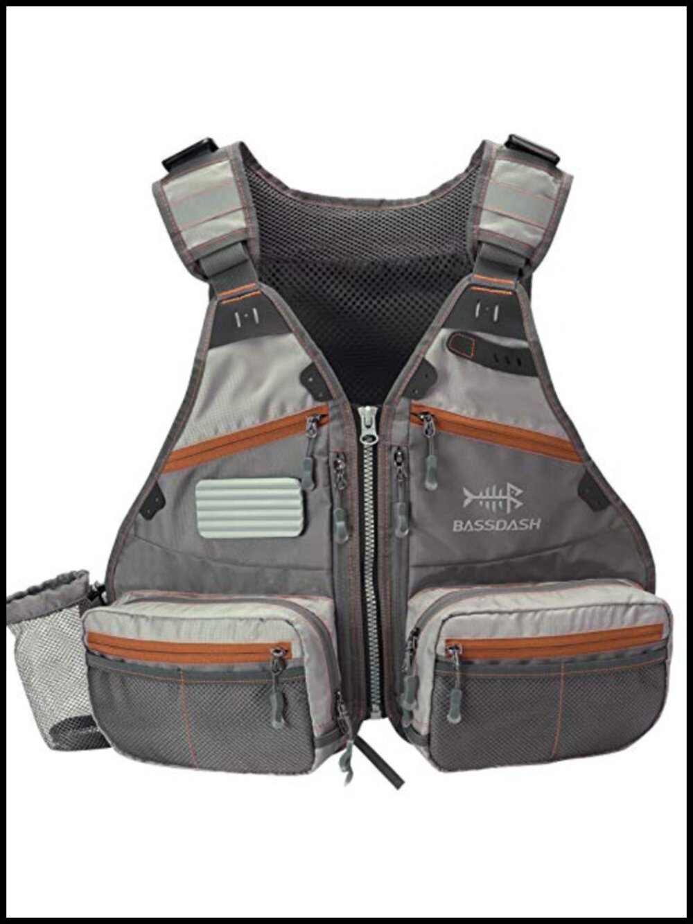 Fly Fishing Vest Adjustable Polyester Detachable Water Bottle Holder Men Women